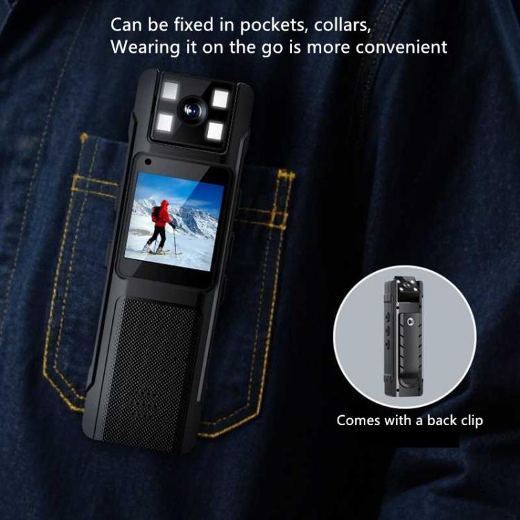 Videocamera indossabile 4K con clip e obiettivo girevole a 180°