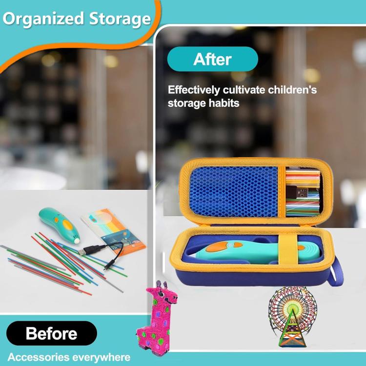 Per la penna per stampa 3D per bambini 3Doodler Start+ Essentials 2024/2023, custodia portatile., For 3Doodler Start+ Essentials 2023 / 2024 (Blue)