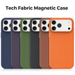 Custodia magnetica in TPU con texture Tech Fabric ufficiale, senza pulsante per fotocamera AI., For iPhone 16 Pro Max, For iPhone 16 Pro, For iPhone 16, For iPhone 15 Pro Max