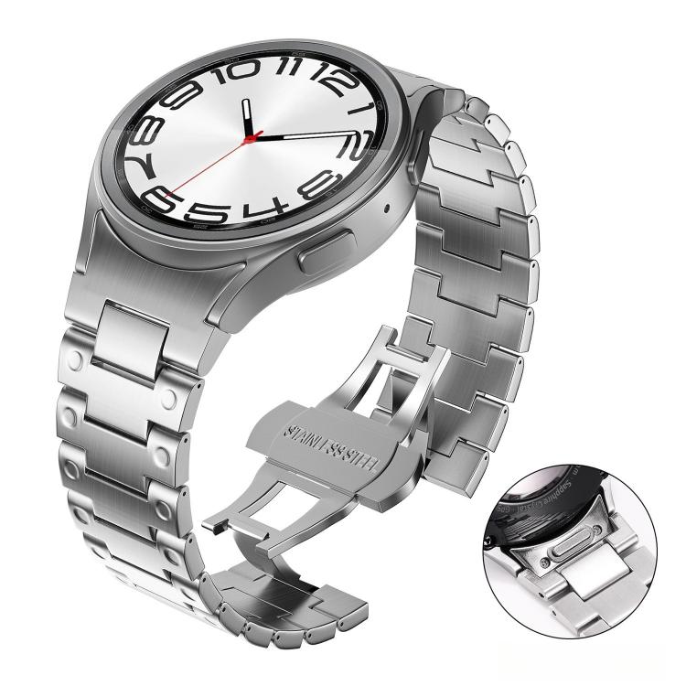 Cinturino in metallo con chiusura a farfalla meccanica a pulsante., For Samsung Galaxy Watch FE / 7 / 6 / 5 / 4