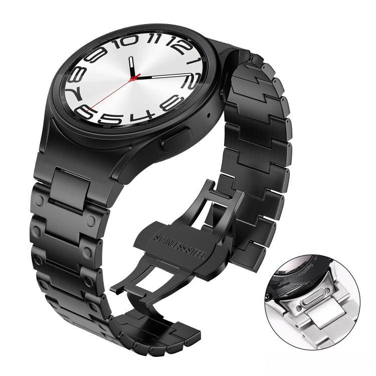 Cinturino in metallo con chiusura a farfalla meccanica a pulsante., For Samsung Galaxy Watch FE / 7 / 6 / 5 / 4