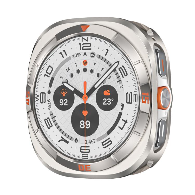 Orologio con quadrante in metallo, lega di alluminio e policarbonato, con custodia protettiva per orologio., For Samsung Galaxy Watch Ultra 47mm