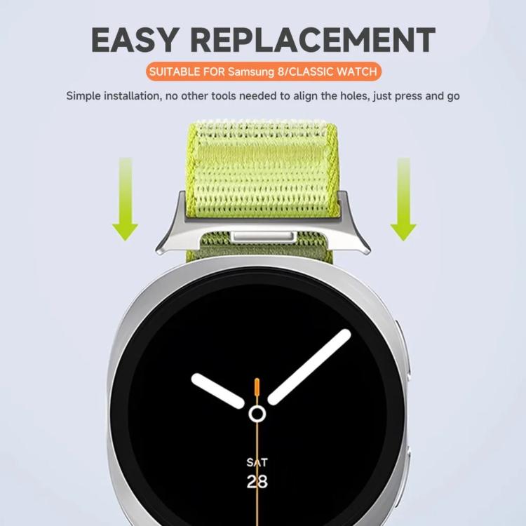 Cinturino per orologio in nylon intrecciato con fibbia a paracadute e motivo montano, con punta in metallo., For Samsung Galaxy Watch8 / Watch8 Classic