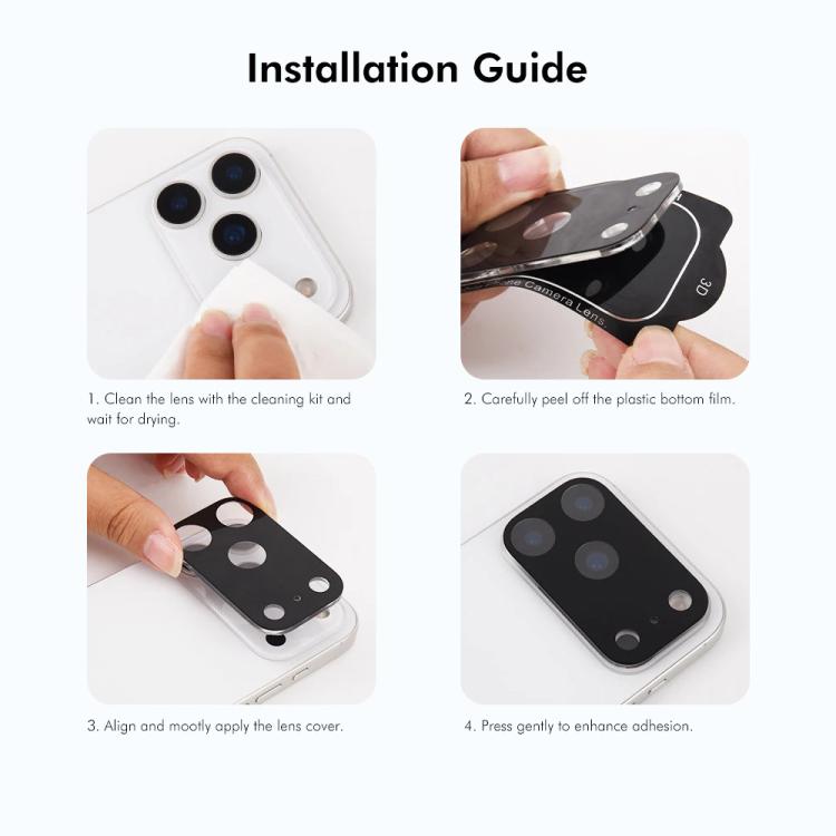 Pellicola in vetro temperato ENKAY Hat-Prince Black 9H per obiettivo fotocamera posteriore., For iPhone 17 Pro Max, For iPhone 17 Pro, For iPhone 17, For iPhone Air