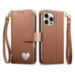 Portafoglio con cerniera a forma di cuore fantasy, custodia per telefono in pelle vegana con cinturino, For iPhone 13 Pro Max, For iPhone 13 Pro, For iPhone 13