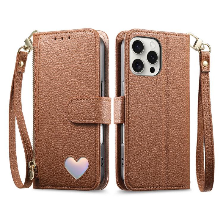 Portafoglio con cerniera a forma di cuore fantasy, custodia per telefono in pelle vegana con cinturino, For iPhone 13 Pro Max, For iPhone 13 Pro, For iPhone 13