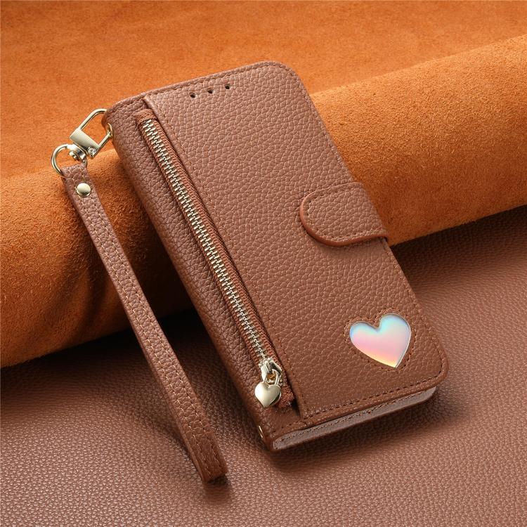 Portafoglio con cerniera a forma di cuore fantasy, custodia per telefono in pelle vegana con cinturino, For iPhone 13 Pro Max, For iPhone 13 Pro, For iPhone 13