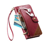 Portafoglio con cerniera e cinturino in ecopelle vegana, For iPhone 17 Pro Max, For iPhone 17 Pro, For iPhone 17, For iPhone Air