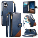 Portafoglio con cerniera e cinturino in ecopelle vegana, For iPhone 16 Pro Max, For iPhone 16 Pro, For iPhone 16 Plus, For iPhone 16