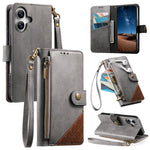 Portafoglio con cerniera e cinturino in ecopelle vegana, For iPhone 16 Pro Max, For iPhone 16 Pro, For iPhone 16 Plus, For iPhone 16