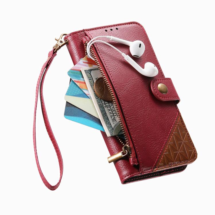 Portafoglio con cerniera e cinturino in ecopelle vegana, For iPhone 16 Pro Max, For iPhone 16 Pro, For iPhone 16 Plus, For iPhone 16