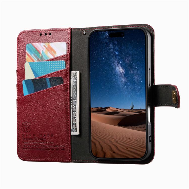 Portafoglio con cerniera e cinturino in ecopelle vegana, For iPhone 15 Pro Max, For iPhone 15 Pro, For iPhone 15 Plus, For iPhone 15