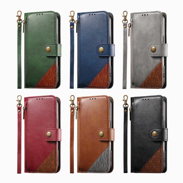Portafoglio con cerniera e cinturino in ecopelle vegana, For iPhone 15 Pro Max, For iPhone 15 Pro, For iPhone 15 Plus, For iPhone 15