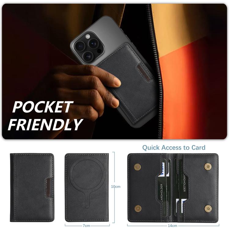 Borsa porta carte magnetica in pelle vegana a due ante