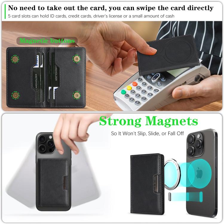 Borsa porta carte magnetica in pelle vegana a due ante
