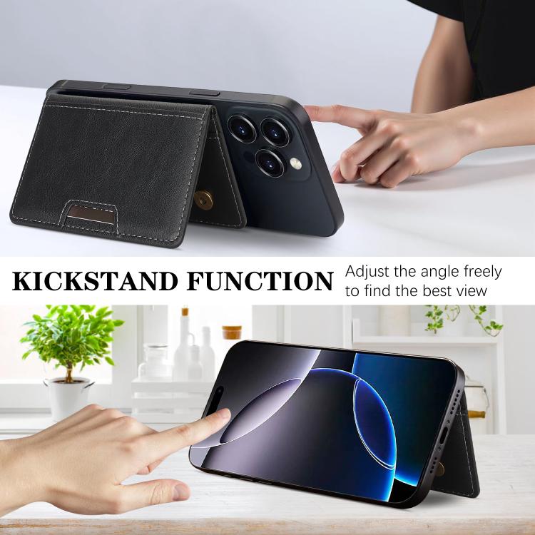Borsa porta carte magnetica in pelle vegana a due ante