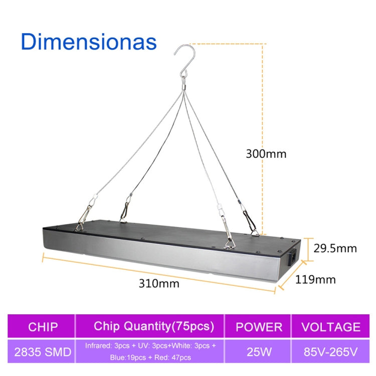 Lampada LED 25W a spettro completo per piante