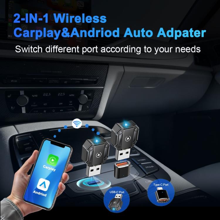 Convertitore wireless M36 per CarPlay e Android Auto auto