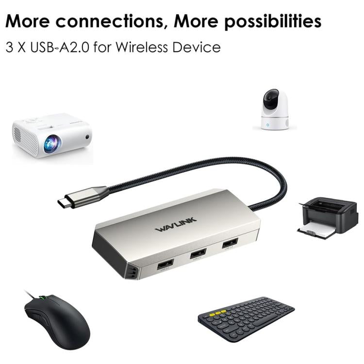 Docking station USB-C WAVLINK 7 in 1 con triple uscita 4K
