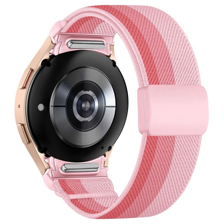 Cinturino per orologio in nylon con fibbia magnetica in plastica twill a pressione e chiusura a pulsante, in nylon., For Samsung Galaxy Watch FE / 7 / 6 / 5 / 4