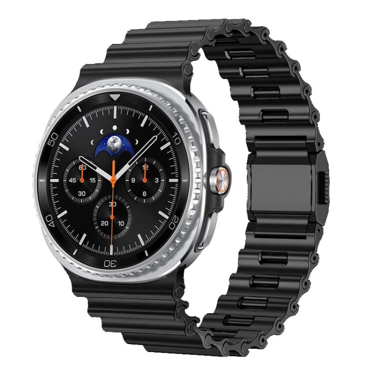 Cinturino per orologio in acciaio inossidabile con chiusura magnetica e motivo a onde oceaniche., For Samsung Galaxy Watch8 / Watch8 Classic