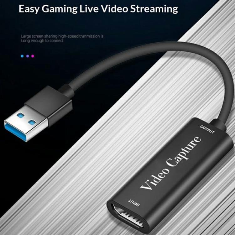 HU-02 Scheda di acquisizione video da HDMI a USB 3.0, adattatore per streaming live di giochi 1080P, cavo, HU-02