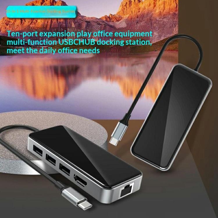 Hub USB-C 10 in 1 con uscita 4K HD e porta Ethernet RJ45