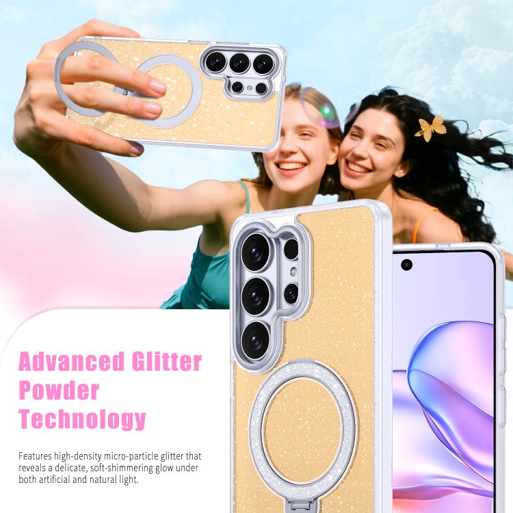 Custodia con supporto magnetico glitterato per Samsung Galaxy S26 Ultra 5G