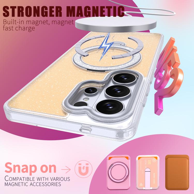 Custodia con supporto magnetico glitterato per Samsung Galaxy S26 Ultra 5G