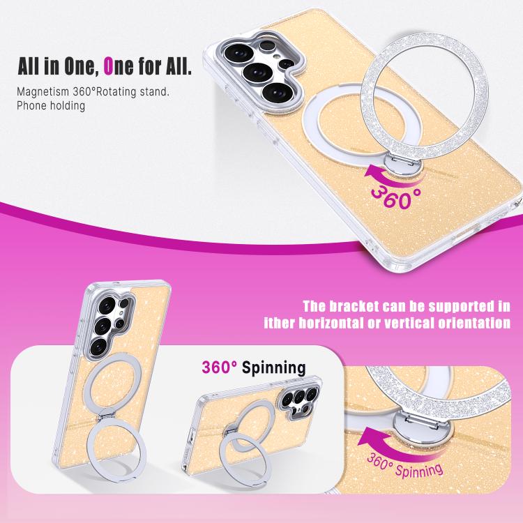 Custodia con supporto magnetico glitterato per Samsung Galaxy S26 Ultra 5G