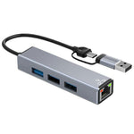 Hub USB-C e USB-A 4 in 1 con porte USB e Ethernet RJ45