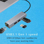Hub USB-C e USB-A 4 in 1 con porte USB e Ethernet RJ45
