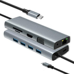 Hub USB-C 11 in 1 con VGA, HDMI, RJ45 e ricarica 60W