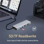 Hub USB-C 11 in 1 con VGA, HDMI, RJ45 e ricarica 60W