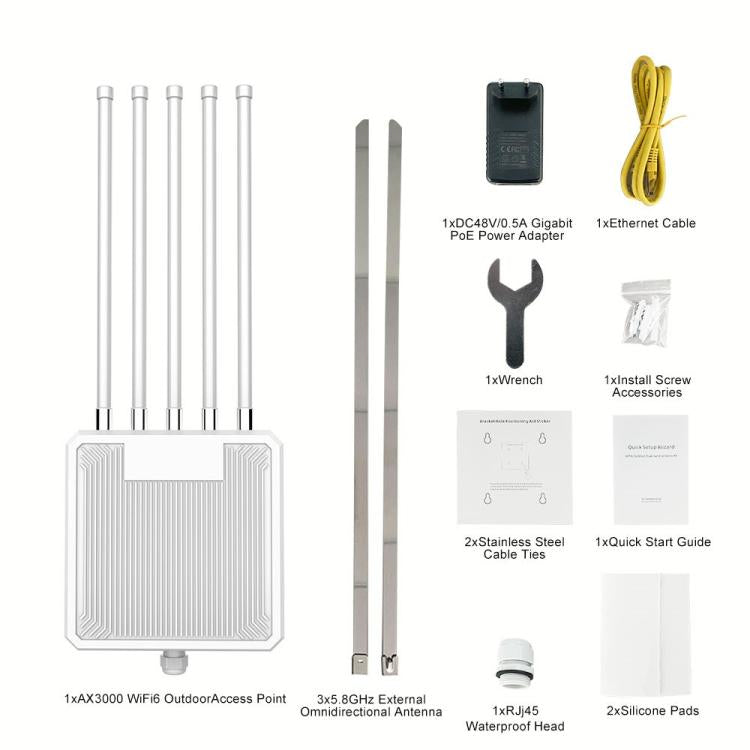Router HW3000L WiFi 6 Dual Band 3000Mbps IP67 impermeabile