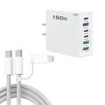 Caricabatterie rapido 160W 6 porte con cavo Type-C