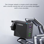 Caricabatterie rapido 160W con 3 porte Type-C e 3 porte USB