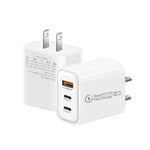 Caricabatterie USB 3.0 PD 25W con 2 porte Type-C e cavo