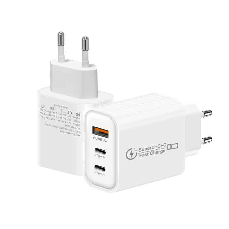 Caricabatterie USB 3.0 25W con 2 porte Type-C e cavo
