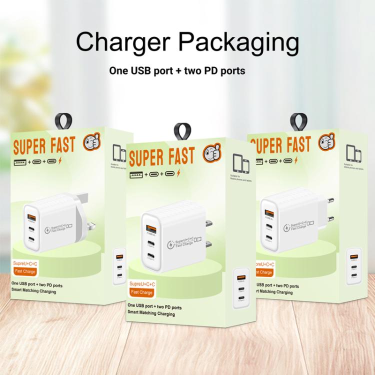 Caricabatterie USB 3.0 25W con 2 porte Type-C e cavo