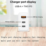 Caricabatterie USB 3.0 25W con 2 porte Type-C e cavo