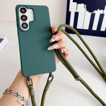 Custodia silicone antiurto con cordino per Samsung Galaxy S26+, S25 Edge e S26