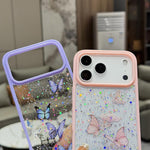 Custodia TPU glitter farfalla per iPhone 17 Pro Max