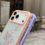 Custodia TPU glitter farfalla per iPhone 17 Pro Max