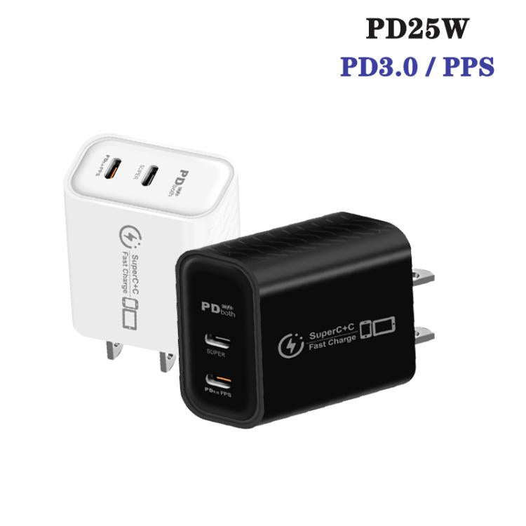 Caricabatterie doppio 25W con porta Type-C PD3.0
