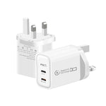 Caricabatterie doppio 25W con porta Type-C e spina UK