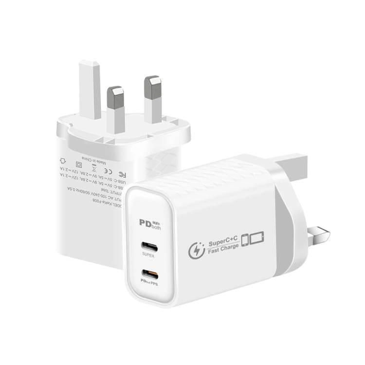 Caricabatterie doppio 25W con porta Type-C e spina UK