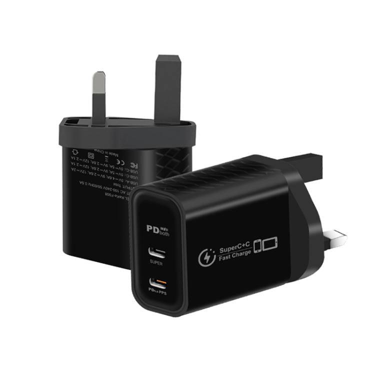 Caricabatterie doppio 25W con porta Type-C e spina UK