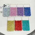 Custodia per telefono in TPU e resina epossidica con glitter e paillettes, For iPhone 17 Pro Max, For iPhone 17 Pro, For iPhone 17