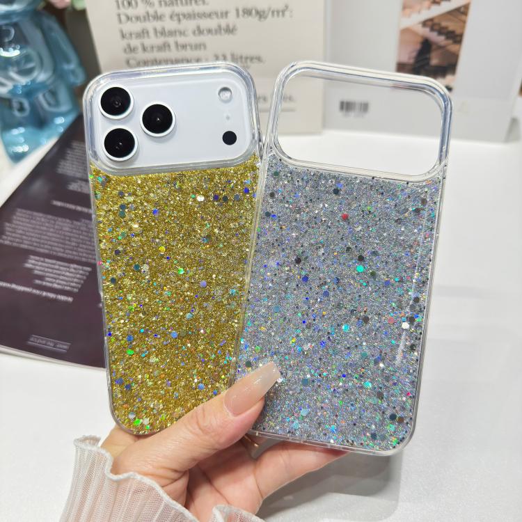 Custodia per telefono in TPU e resina epossidica con glitter e paillettes, For iPhone 17 Pro Max, For iPhone 17 Pro, For iPhone 17